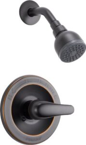 peerless single-handle shower faucet trim kit with single-spray touch-clean shower head, oil-rubbed bronze ptt188740-ob (valve not included)