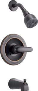 peerless single-handle tub and shower faucet trim kit with single-spray touch-clean shower head, oil-rubbed bronze ptt188750-ob (valve not included)
