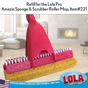 Lola Products Pro Amazin' Scrubber Roller Mop Refill, Polyurethane Foam Sponge, Floor, and Deck Scrubber, Perfect for Vinyl, Tile, Marble, and Ceramic Floors - 1 CT