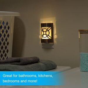 GE CoverLite LED Night Light, Decorative, Plug-In, Smart Dusk-to-Dawn Sensor, Home Décor, Ideal for Bedroom, Bathroom, Kitchen, Hallway, UL-Certified, 11332, Oil Rubbed Bronze | Geometric