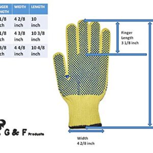 G & F Products 1670L Cut Resistant Work Gloves, 100% Kevlar Knit Work Gloves, Make by DuPont Kevlar, Protective Gloves to Secure Your Hands From Scrapes, Cuts In Kitchen, Wood Carving, Carpentry & DEA, Yellow