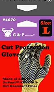 G & F Products 1670L Cut Resistant Work Gloves, 100% Kevlar Knit Work Gloves, Make by DuPont Kevlar, Protective Gloves to Secure Your Hands From Scrapes, Cuts In Kitchen, Wood Carving, Carpentry & DEA, Yellow