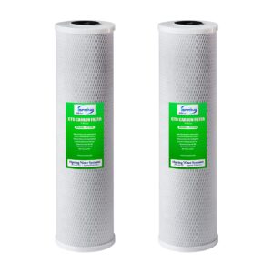 ispring fc25bx2 high capacity 20” x 4.5” water filter replacement cartridges - cto carbon block - fits standard 20” x 4.5” whole house water filter systems - reducing up to 99% chlorine - pack of 2
