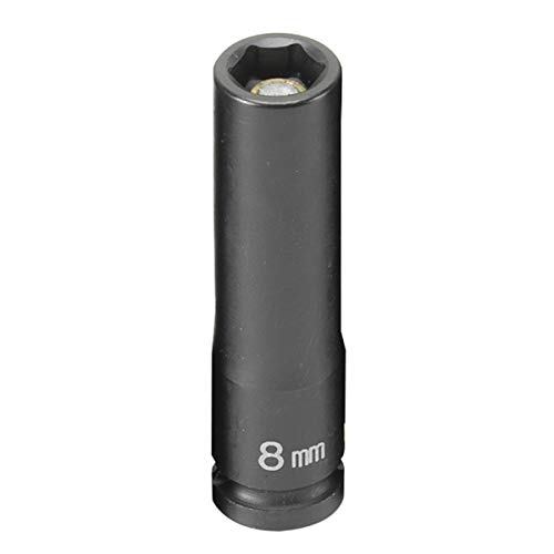 Grey Pneumatic 908MDG 1/4 In. Drive Deep Metric Magnetic Impact Socket - 8mm