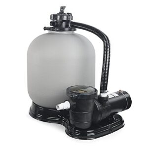 XtremepowerUS 4500GPH 19" Sand Filter with 1.5HP Above Ground Swimming Pool Pump Media System, 5-Way Valve Filter