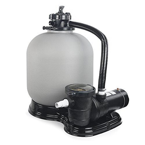 XtremepowerUS 4500GPH 19" Sand Filter with 1.5HP Above Ground Swimming Pool Pump Media System, 5-Way Valve Filter