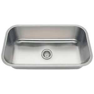 mr direct 3218c stainless steel 3218c-18 undermount 32-1/4 in. single bowl kitchen sink, 18 gauge