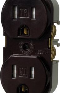 EATON Wiring TRBR15B-BXSP 15-Amp 3-Wire 125-Volt Tamper Resistant Commercial Grade Duplex Receptacle 2-Pole, Brown