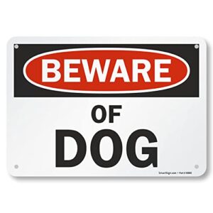 smartsign - s-7404-al-10 "beware of dog" sign | 7" x 10" aluminum