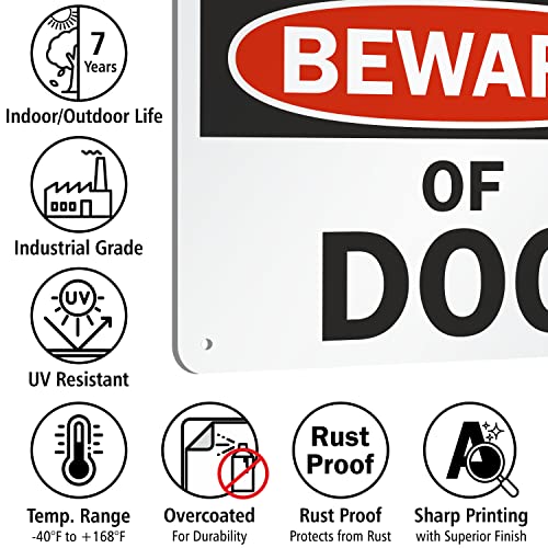 SmartSign - S-7404-AL-10 "Beware of Dog" Sign | 7" x 10" Aluminum