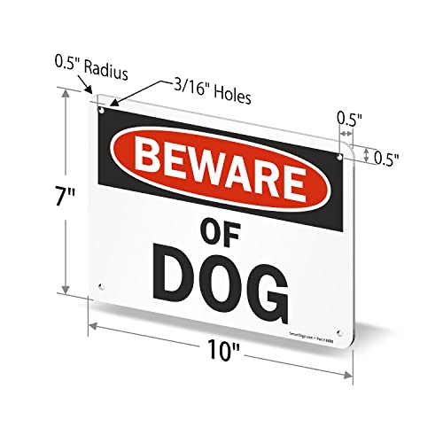 SmartSign - S-7404-AL-10 "Beware of Dog" Sign | 7" x 10" Aluminum