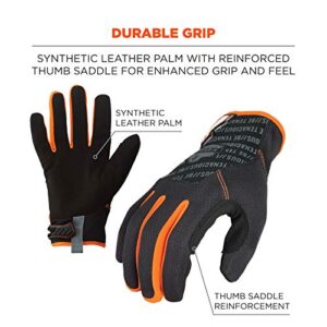 Ergodyne ProFlex 812 Work Glove, Synthetic Leather Palm, Breathable Comfort, X-Large, Black