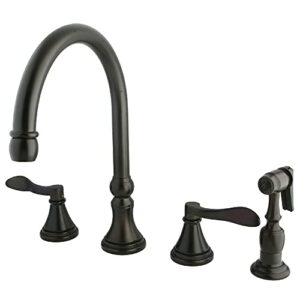 kingston brass ks2795dflbs nufrench widespread kitchen faucet, 8-1/4 inch spout reach, oil rubbed bronze