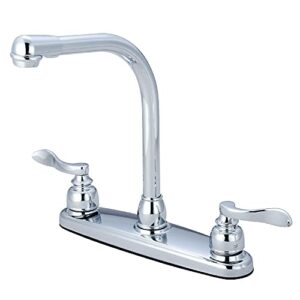 kingston brass kb8751nflls nuwave french 8-inch high arch kitchen faucet with twin handle without sprayer, polished chrome