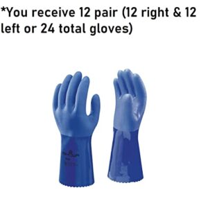 SHOWA Size 10 Blue ATLAS Cotton Lined 1.3 mm Cotton And PVC Chemical Resistant Gloves, X-Large