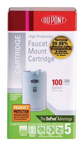 DuPont WFFMC100X High Protection 100-Gallon Faucet Mount Water Filtration Cartridge, White, Old Version