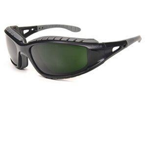 bollé safety 253-tr-40089 tracker safety eyewear with black/gray polycarbonate + tpe full frame and welding lens