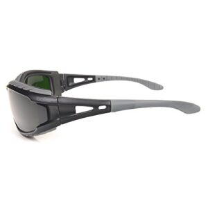 Bollé Safety 253-TR-40089 Tracker Safety Eyewear with Black/Gray Polycarbonate + TPE Full Frame and Welding Lens