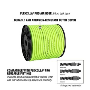 Flexzilla Pro Air Hose, Bulk Plastic Spool, 3/8 in. x 250 ft, Heavy Duty, Lightweight, Hybrid, ZillaGreen - HFZ38250YW
