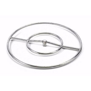 hearth products controls hpc fire round stainless steel fire pit burner (frs-18-ng), 18-inch, natural gas