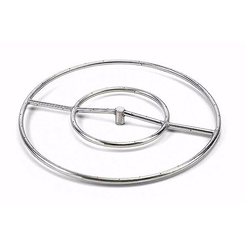 Hearth Products Controls HPC Fire Round Stainless Steel Fire Pit Burner (FRS-18-NG), 18-Inch, Natural Gas