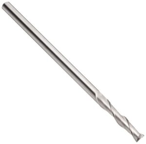yg-1 - 54558 e5026 carbide square nose end mill, extra long reach, uncoated (bright) finish, non-center cutting, 30 deg helix, 2 flutes, 3" overall length, 0.125" cutting diameter, 0.125" shank diameter