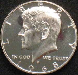 1968 kennedy proof 40% silver half dollar