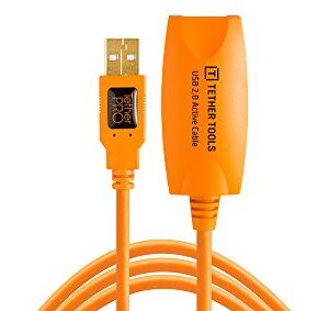 Tether Tools TetherPro USB 2.0 to USB Female Active Extension Cable Cable | for Fast Transfer Between Camera and Computer | High Visibility Orange | 16 Feet (5 m)