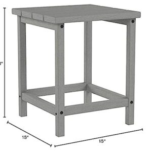 POLYWOOD ECT18GY Long Island Side Table, 18-Inch, Slate Grey