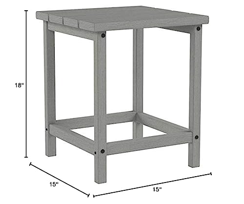 POLYWOOD ECT18GY Long Island Side Table, 18-Inch, Slate Grey