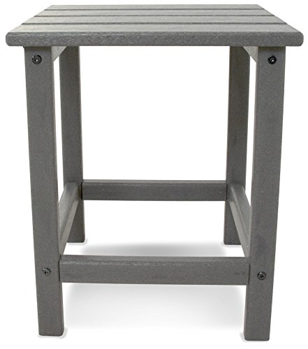 POLYWOOD ECT18GY Long Island Side Table, 18-Inch, Slate Grey