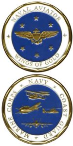 u.s. naval aviator "wings of gold" challenge coin-eagle crest 2265
