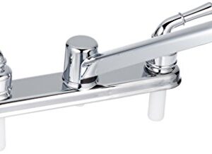 EZ-FLO Kitchen Faucet, Two-Handle Non-Metallic, Washerless Deck Mount with Side Spray, Polished Chrome Finish, EZ-10125