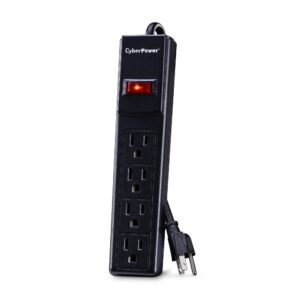 CyberPower CSB404 Essential Surge Protector, 450J/125V, 4 Outlets, 4ft Power Cord, Black
