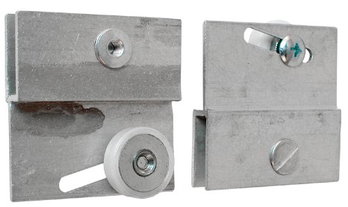 Prime-Line M 6054 Frameless Sliding Shower Door Top Bracket, 3/4 In., Flat Plastic Wheel, Steel Ball Bearings (2 Pack)