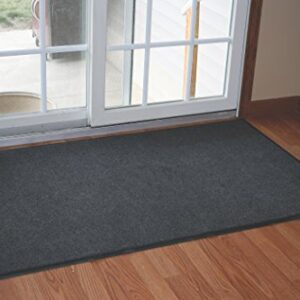 Durable Corporation 654S34CH Wipe-N-Walk Vinyl Backed Indoor Carpet Entrance Mat, 3' x 4', Charcoal