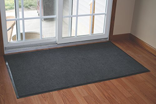 Durable Corporation 654S34CH Wipe-N-Walk Vinyl Backed Indoor Carpet Entrance Mat, 3' x 4', Charcoal