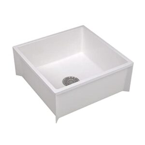 mustee 63mmop sink colorfast marbleized finish, white