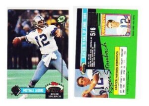 1992 topps stadium club football quarterback legends roger staubach dallas cowboys card