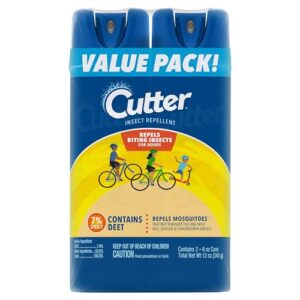 cutter insect repellent twin pack, 2-6 ounce aerosol cans, with 7 percent deet