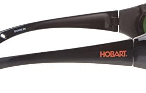 Hobart 770726 Shade 5, Mirrored Lens Safety Glasses, Black