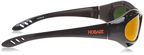 Hobart 770726 Shade 5, Mirrored Lens Safety Glasses, Black