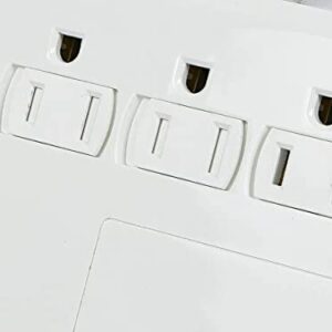 Monoprice Power & Surge - 12 Outlet Surge Protector Power Strip With 2 Built In 2.1A USB Charger Ports - 6 Feet - White | Cord UL Rated, 3,420 Joules With Grounded And Protected Light Indicator