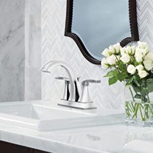 Moen Voss Chrome Two-Handle High Arc Bathroom Faucet, 6901, 0.5