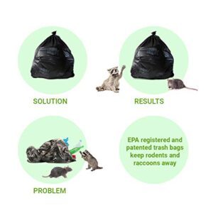 Mint-X - MX4046XHB Rodent Repellent Trash Bags, 1.3 Mil, Flat Seal, 46" Height x 40" Length, Black (Pack of 100)