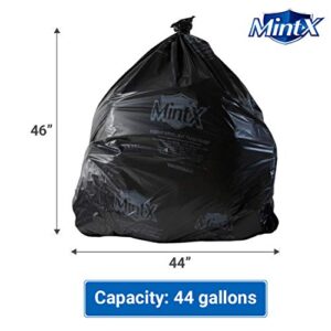 Mint-X - MX4046XHB Rodent Repellent Trash Bags, 1.3 Mil, Flat Seal, 46" Height x 40" Length, Black (Pack of 100)