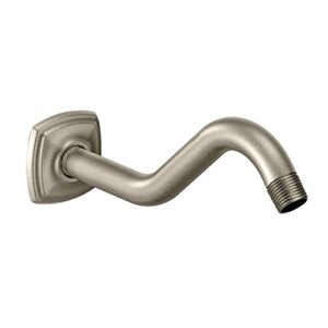 Moen 161951BN Curved Shower Arm with Wall Flange, Brushed Nickel