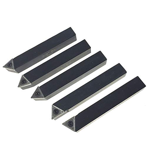 Anytime Tools 5 Piece 3/8" Mini Lathe Indexable Carbide Insert Tool Bit Set