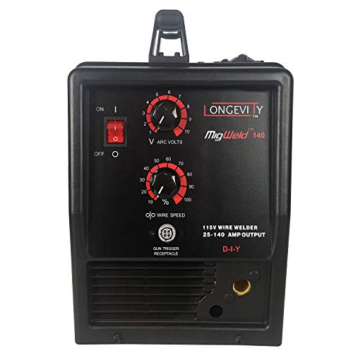 LONGEVITY Migweld 140-140 Amp Mig Welder Capable Of Flux-Core And Aluminum Gas Shielded Welding 110v