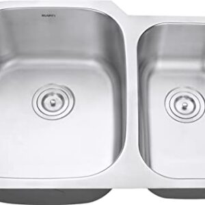 Ruvati 29-inch Undermount 60/40 Double Bowl 16 Gauge Stainless Steel Kitchen Sink - RVM4500